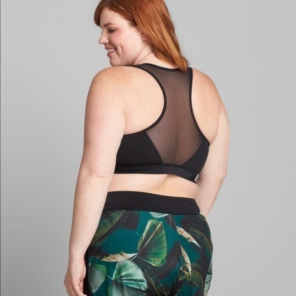 Lane Bryant NWOT No-Wire Racerback Swim Bikini Top Botanical Palm - Picture 6 of 6